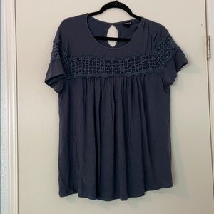 Torrid Blue Green Shirt with Cut Out Details